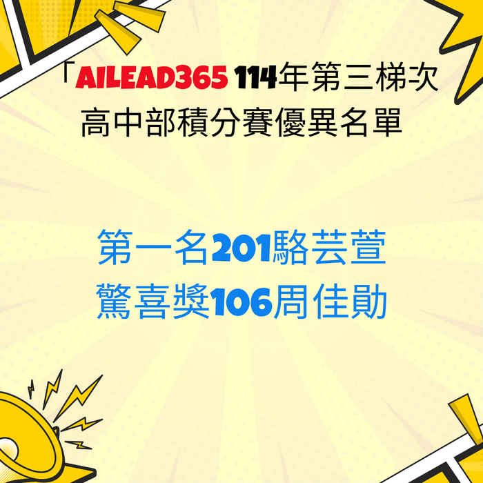 高中部得獎名單圖片